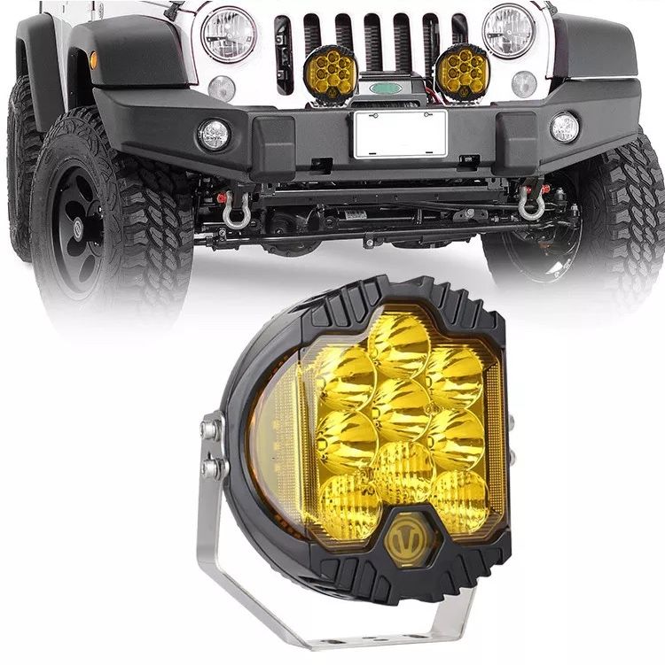 [GG 2ez] 7" 1pcs Amber LED Light Pods Spot Flood Combo Fog Lamp Lights Offroad 