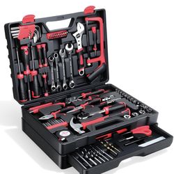 Tool Set- 412 Piece Home Repair/Auto Tool Kit, Storage Organizer with Drawers, Toolbox Storage Case for Women & Men, Perfect for Homeowner, Diyer, Han