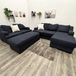 Navy Couch Set - Free Delivery 
