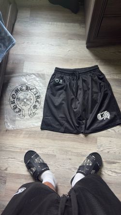 Chrome Hearts Mesh Varsity Shorts in black