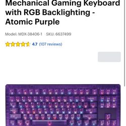 Gaming keyboard atomic purple