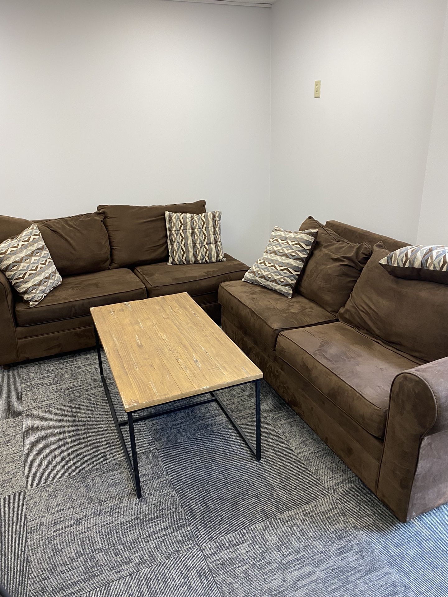 2 Mid Sized Sofas And Coffee Table - Good Condition