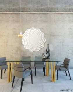 (Brand New Factory Sealed) 
À LA MAISON CEILINGS Dalia DIY Glue-up Foam Ceiling Medallion, White, Dimensions1.5"D x 27.4"W x 27.4"H  /A1-CN-5054