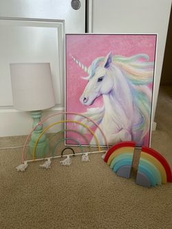 Rainbow unicorn colorful room decor