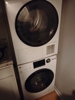 Stack washer and dryer