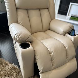 GENTLY USED!  Power Lift Recliner Chair, Leather & Electric w/ Massage, Heated & USB 