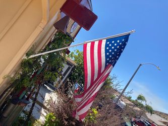 Aluminum pole and flag holder