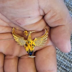 Gold Plated Phoenix Brooch 