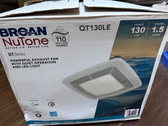 Broan-NuTone QT130LE QT Series Quiet 130CFM Ceiling Bathroom Exhaust Fan & Light