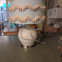 Cute Cream Lamp (Baby Blue Lamp Shade 19" Tall x12" Wide)