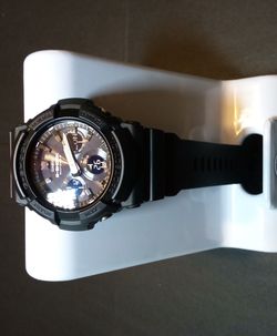 Black G-Shock Watch Solar Powered Digital Analog