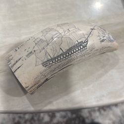 Scrimshaw Whale Tooth