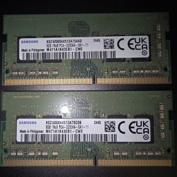 Laptop DDR4-3200Mhz RAM 2x8GB (16GB total). Samsung Brand 