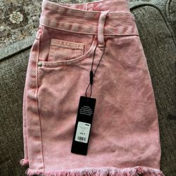 Stacey Asymmetrical Denim Mini Skirt- Pink 🌸 New with tags 🏷️ never worn! 🫶