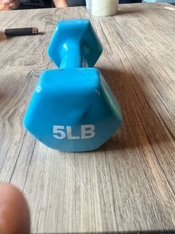 Blue 5 lbs hex dumbbell hand weight