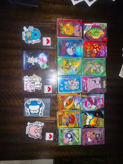 Pokemon stickers and cards