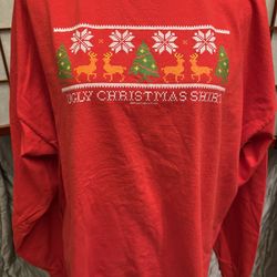 Christmas Long Sleeve T Shirt XXL. Ugly Christmas Shirt