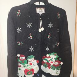 Vintage Tiara International Christmas Sweater (Medium) – Snowman Family Design