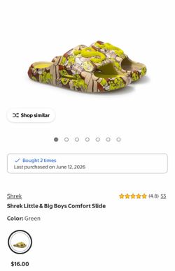 Shrek boys comfort slides- size little boy 2