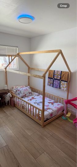 Twin Montessori House Bed Frame – Natural Wood – $175 OBO