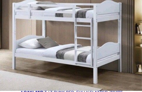 Bunk Bed Frame Twin Over Twin Size Color Espresso Or White