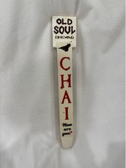 Vintage fort Myers Florida old soul brewing chai how are you? Beer tap handle