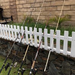 FIVE (5) 7'-8' Spinning Fishing Rods with Spinning Reels. for Sale in Santa  Clarita, CA - OfferUp