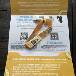 Life Is Beautiful Saturday GA+ Ticket