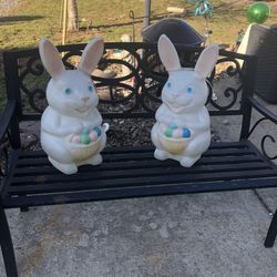 Two Plastic  Light Up Easter Bunny’s 