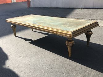 Gold finish coffee table