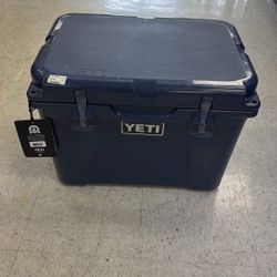 YETI Tundra 35 Hard Cooler in Navy Blue. 