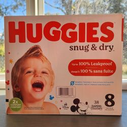 Huggies Snug & Dry Size 8 Disney Diapers 38 Count