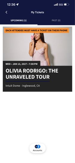 Olivia rodrigo ticket Wednesday January 13