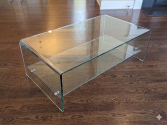 Modern Glass Console / Sofa Table – Chrome Legs (Costco)