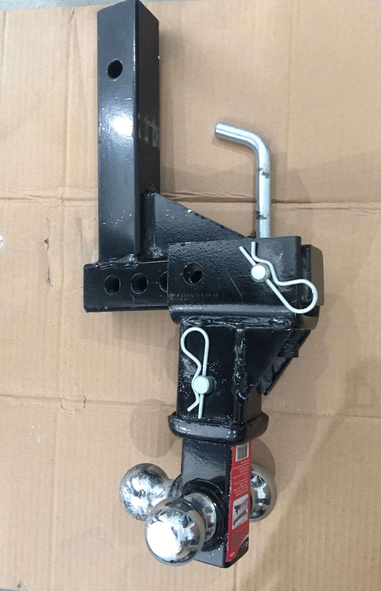 Triple trailer hitch balls and drop hitch