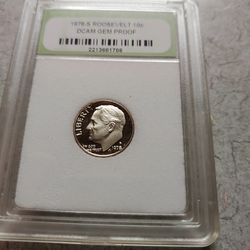 1978 S ROOSEVELT  DIME  DCAM GEM PROOF