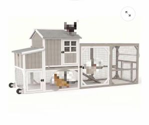 Medium Chicken Coop with Run for 4-8 Chickens Expandable to Large Coop - PET24