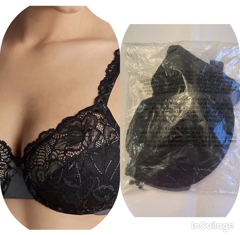 Brand New Womens $44 Bali Lace Desire Unlined Full Figure Underwire Bra 6543 - Size 40DDD Black