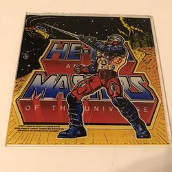 He-Man Roboto MOTU Carnival Fair Glass Mirror Prize Vintage 1980’s