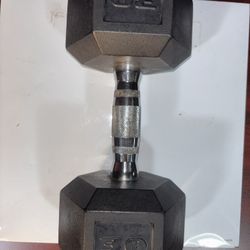 One 30 Lb Rubber-Encased Dumbbell 