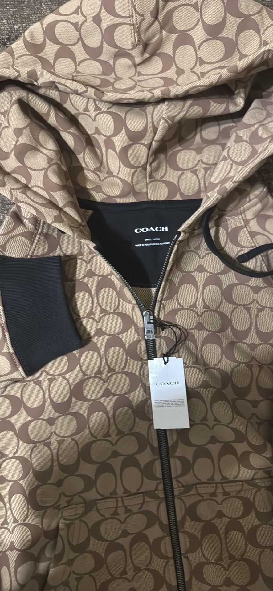 Coach (All Over Signature Zip Hoodie) (Small)
