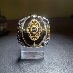 925 Silver Ring With Onyx