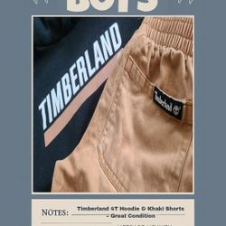 Timberland 4T Hoodie With Khaki Shorts  & Joggers– Great Condition