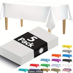 5 pack - 72*54 inches white disposable table cloth