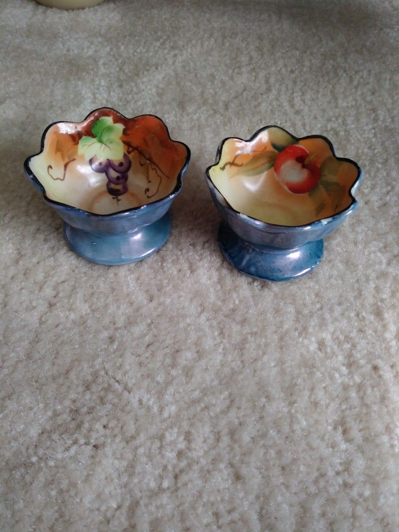 Blue Hand Painted Egg Cups