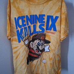 Ice Nine Kills "Super Freddy Fly" Tie Dye Yellow T-Shirt Size Large