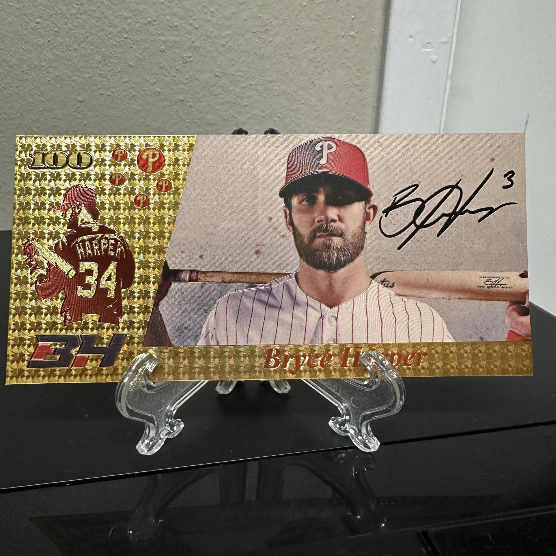 24k Gold Plated Bryce Harper Phillies Banknote