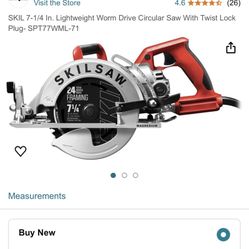 Skilsaw 7 1/4 Worm Drive