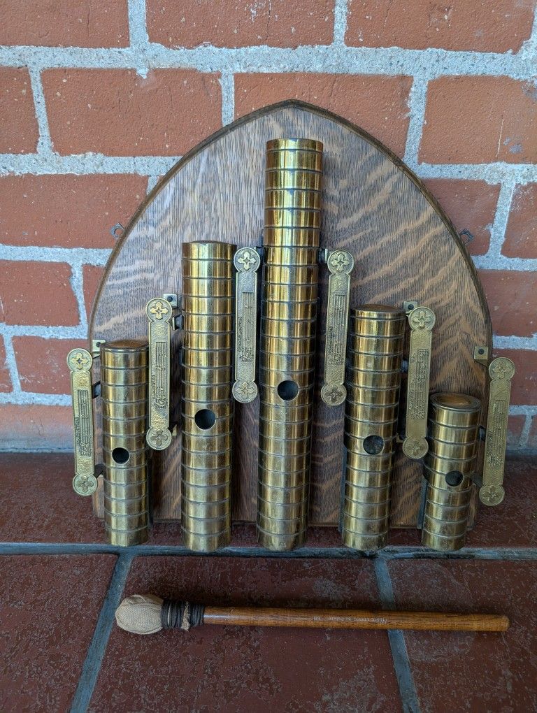 J.C. Deagan Antique Tubular Brass Altar Chimes Early 1900s Church Military