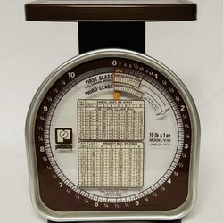 Vintage PELOUZE Postal Scale 1988 Model Y10 10 Pound Capacity